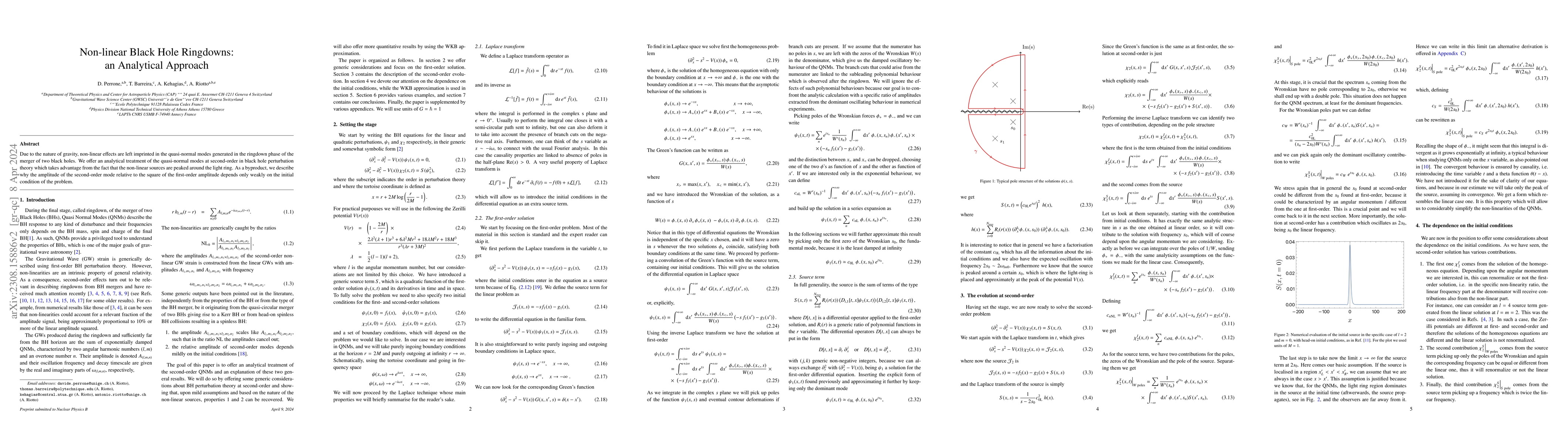 Thumbnail for Non-linear Black Hole Ringdowns: an Analytical Approach