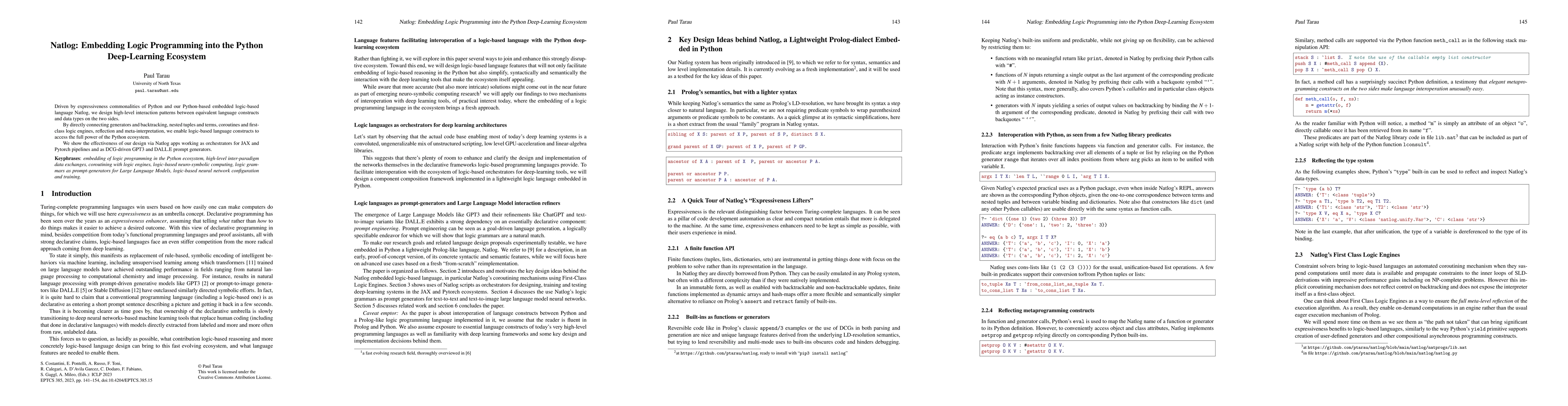 Thumbnail for Natlog: Embedding Logic Programming into the Python Deep-Learning
  Ecosystem