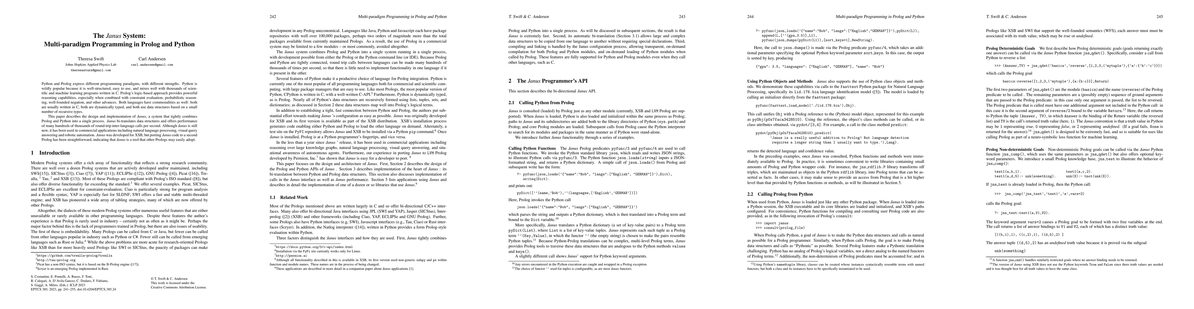Thumbnail for The Janus System: Multi-paradigm Programming in Prolog and Python