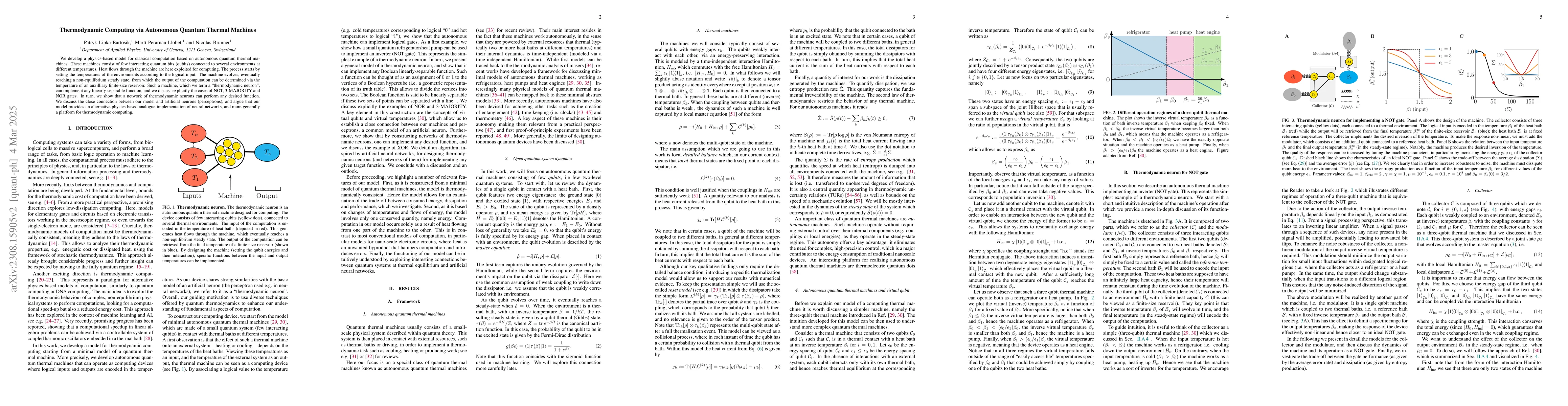 Thumbnail for Thermodynamic Computing via Autonomous Quantum Thermal Machines