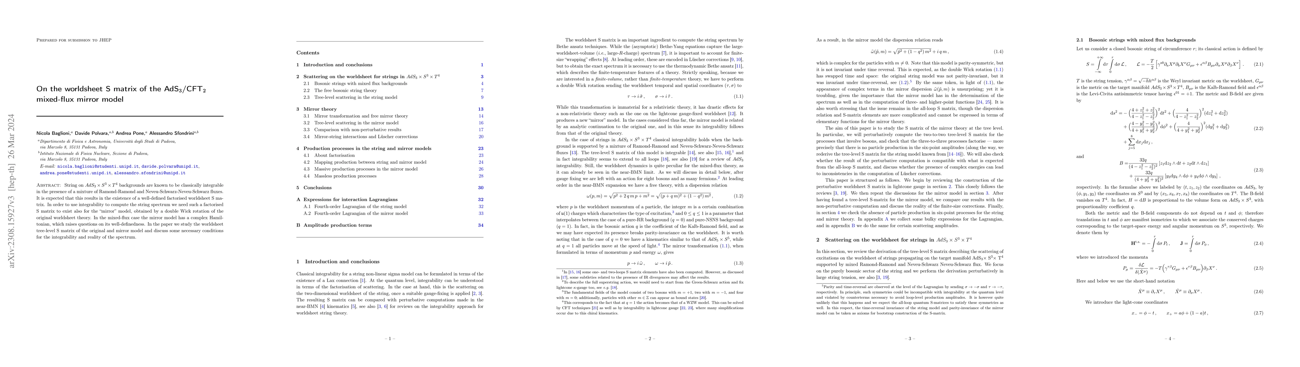 Thumbnail for On the worldsheet S matrix of the AdS3/CFT2 mixed-flux mirror model