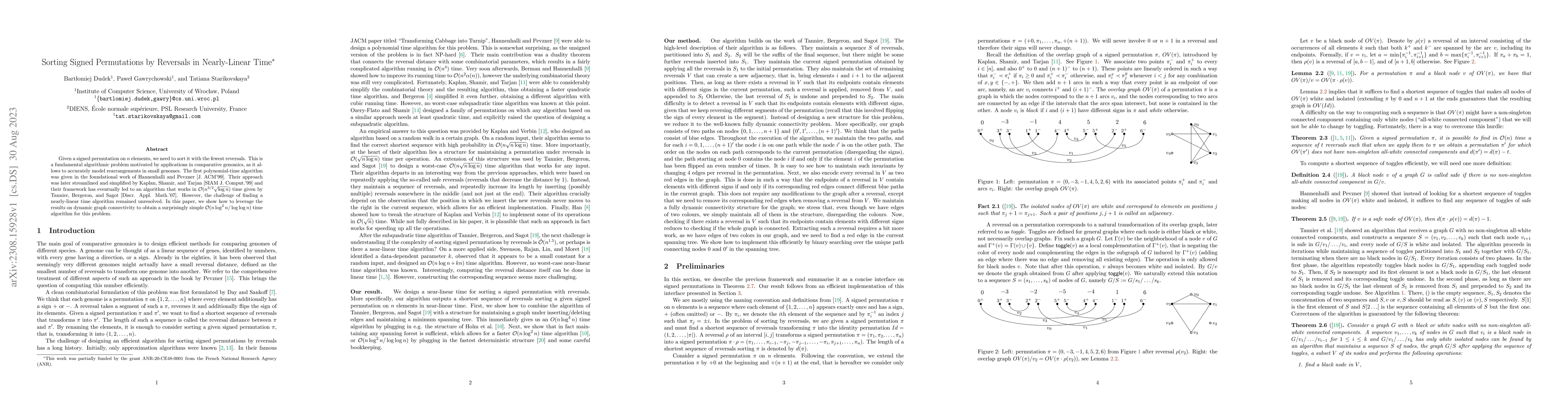 Thumbnail for Sorting Signed Permutations by Reversals in Nearly-Linear Time