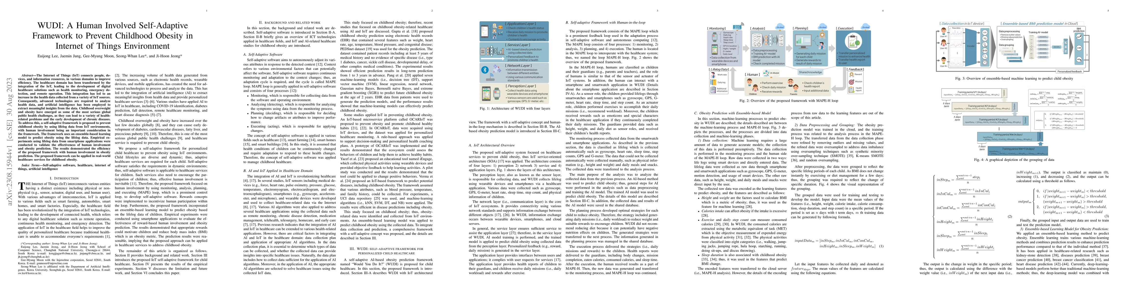 Thumbnail for WUDI: A Human Involved Self-Adaptive Framework to Prevent Childhood
  Obesity in Internet of Things Environment
