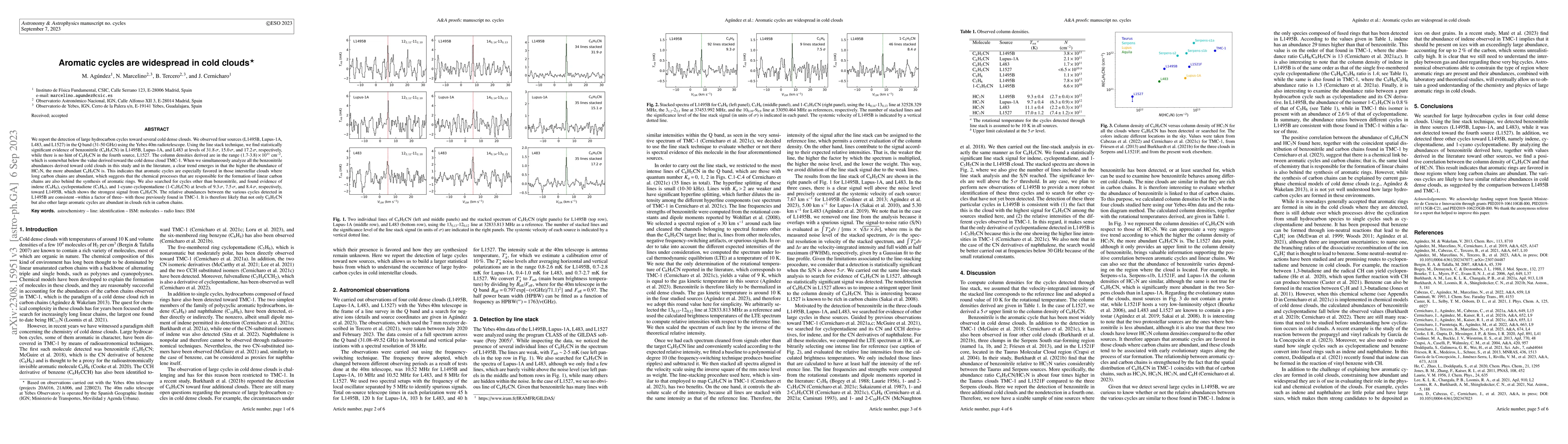 Thumbnail for Aromatic cycles are widespread in cold clouds