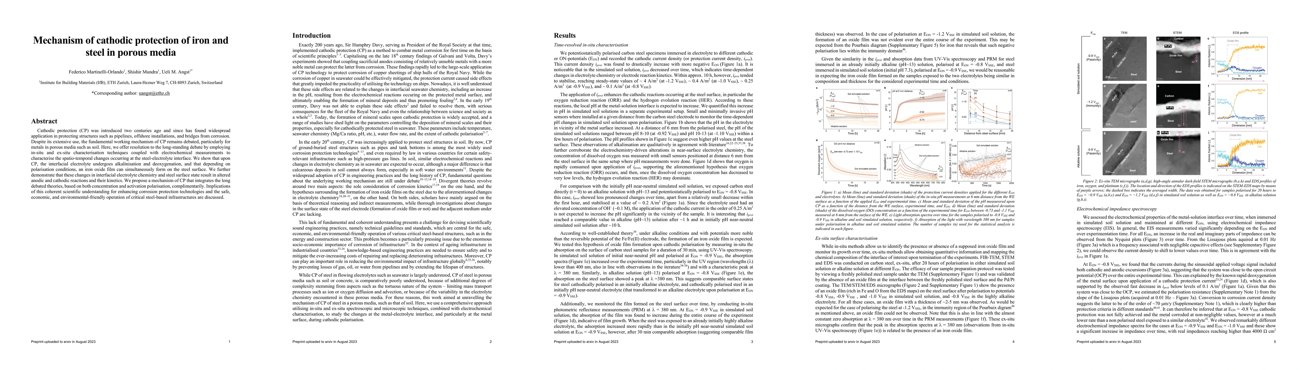 Thumbnail for Mechanism of cathodic protection of iron and steel in porous media