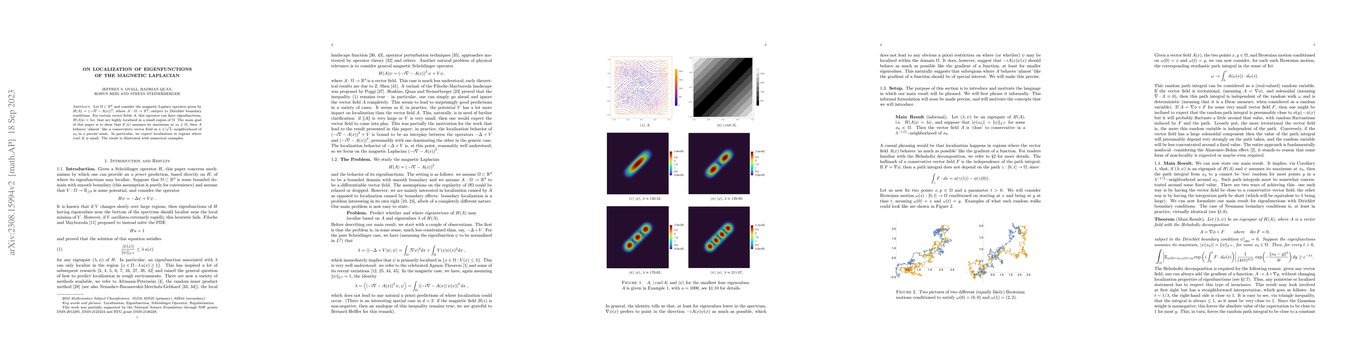 Thumbnail for On localization of eigenfunctions of the magnetic Laplacian