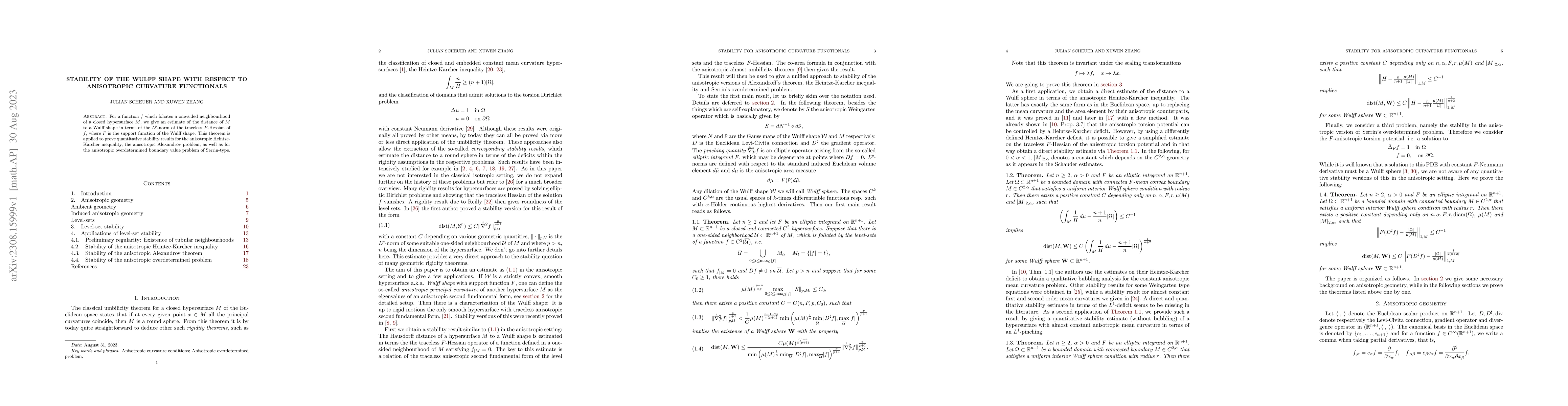 Thumbnail for Stability of the Wulff shape with respect to anisotropic curvature
  functionals