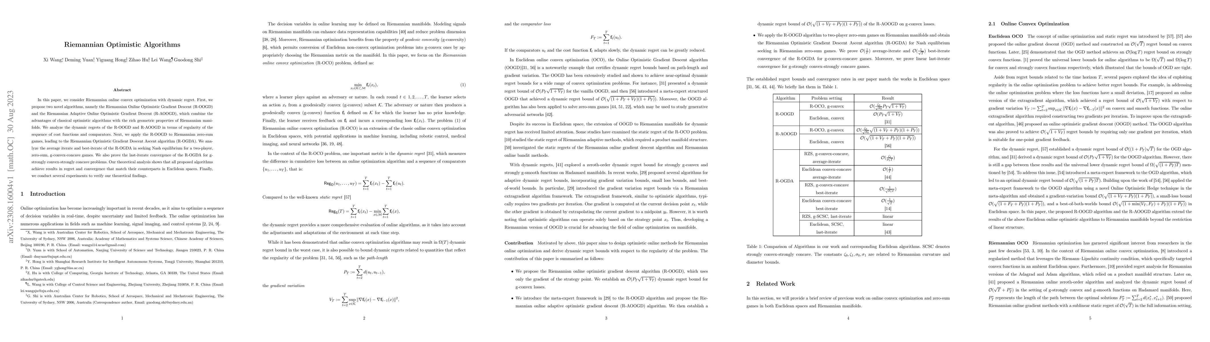 Thumbnail for Riemannian Optimistic Algorithms