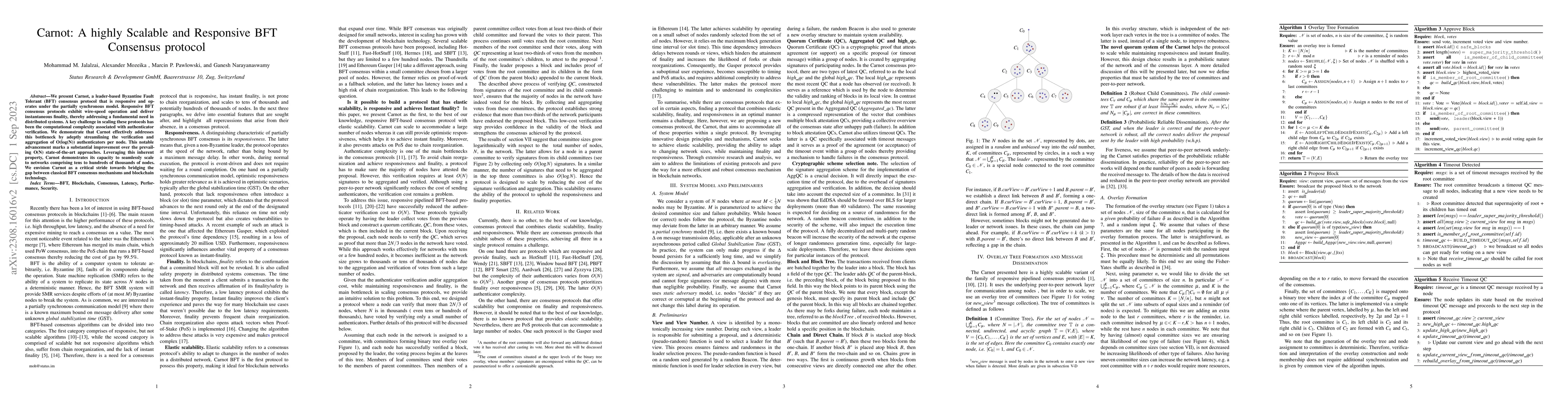 Thumbnail for Carnot: A highly Scalable and Responsive BFT Consensus protocol