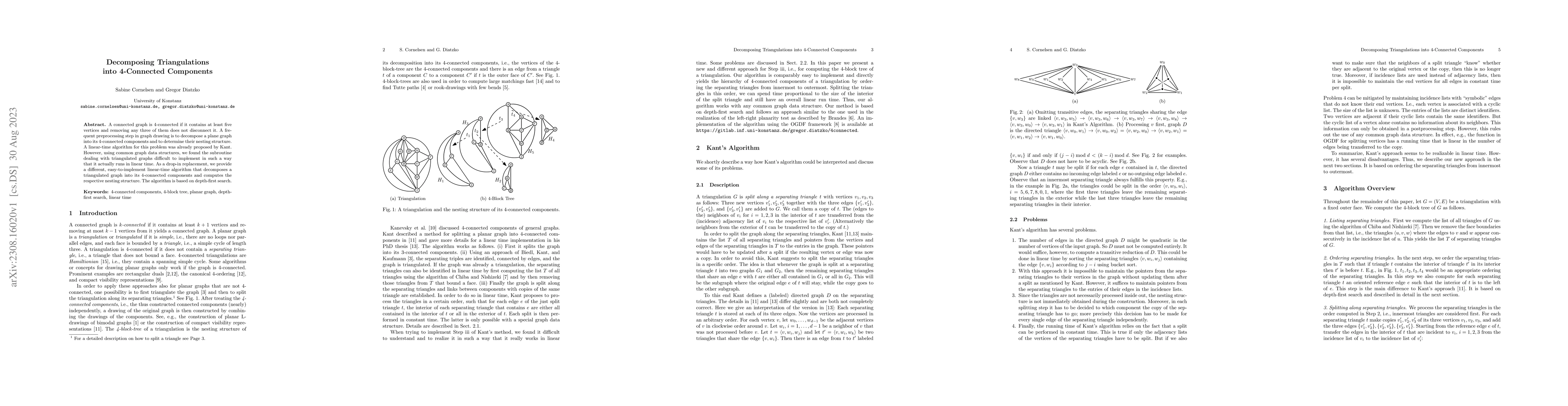 Thumbnail for Decomposing Triangulations into 4-Connected Components