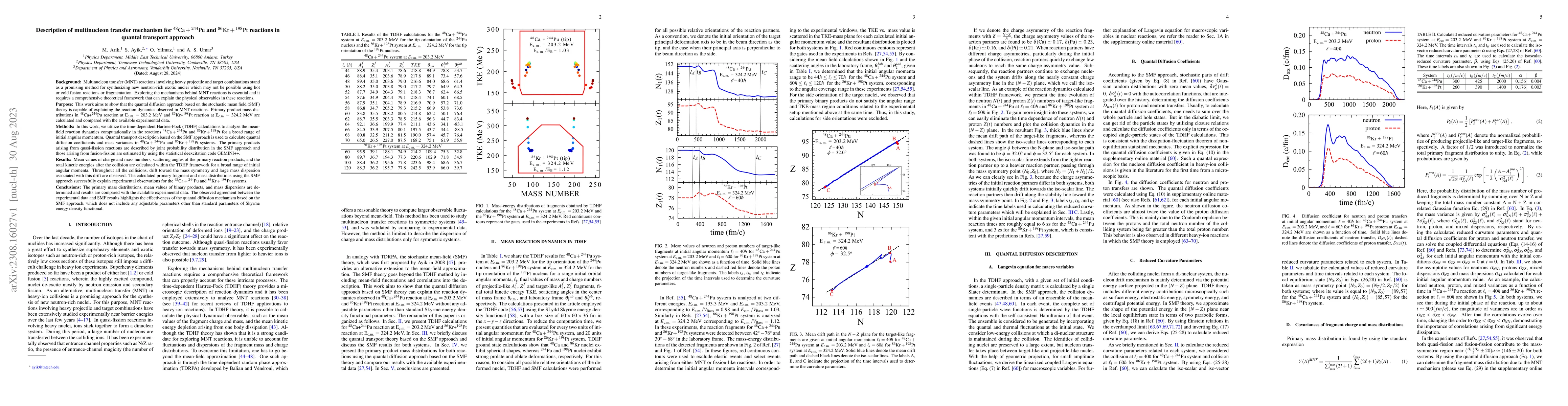 Thumbnail for Description of multinucleon transfer mechanism for ${}^{48}
  \mathrm{Ca}+{ }^{244} \mathrm{Pu}$ and ${ }^{86} \mathrm{Kr}+{}^{198}
  \mathrm{Pt}$ reactions in quantal transport approach