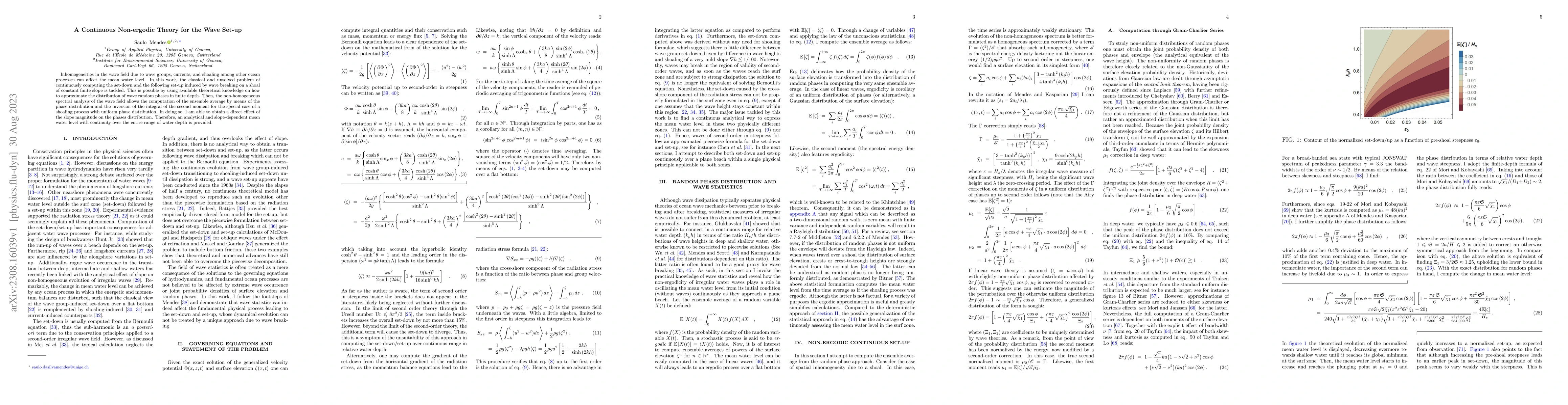 Thumbnail for A Continuous Non-ergodic Theory for the Wave Set-up