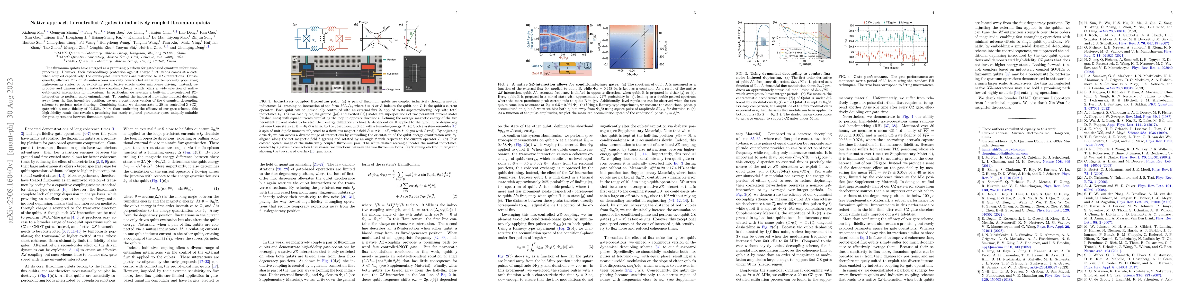 Thumbnail for Native approach to controlled-Z gates in inductively coupled fluxonium
  qubits