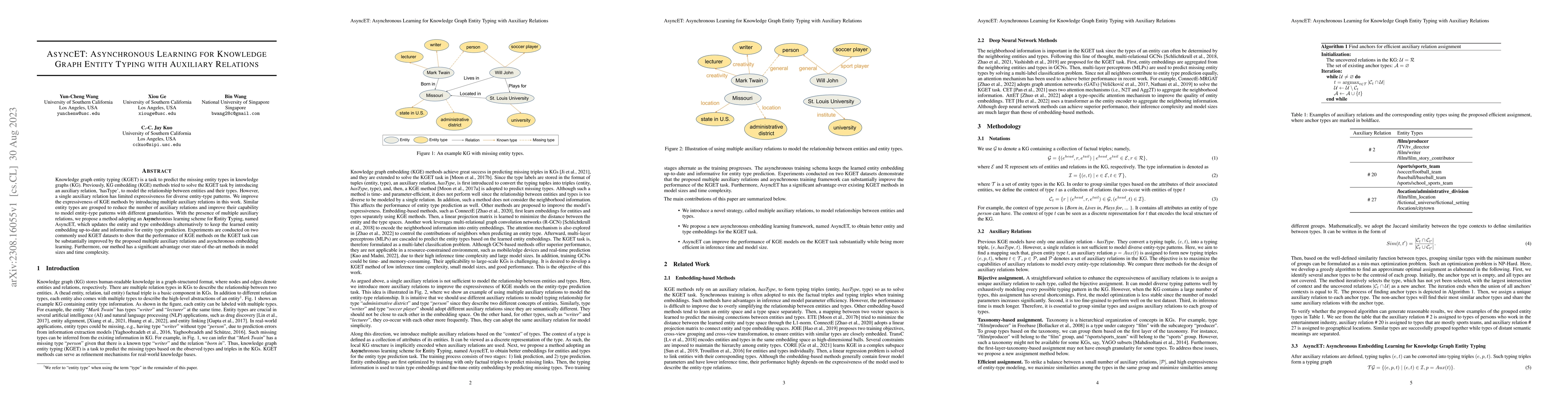 Thumbnail for AsyncET: Asynchronous Learning for Knowledge Graph Entity Typing with
  Auxiliary Relations