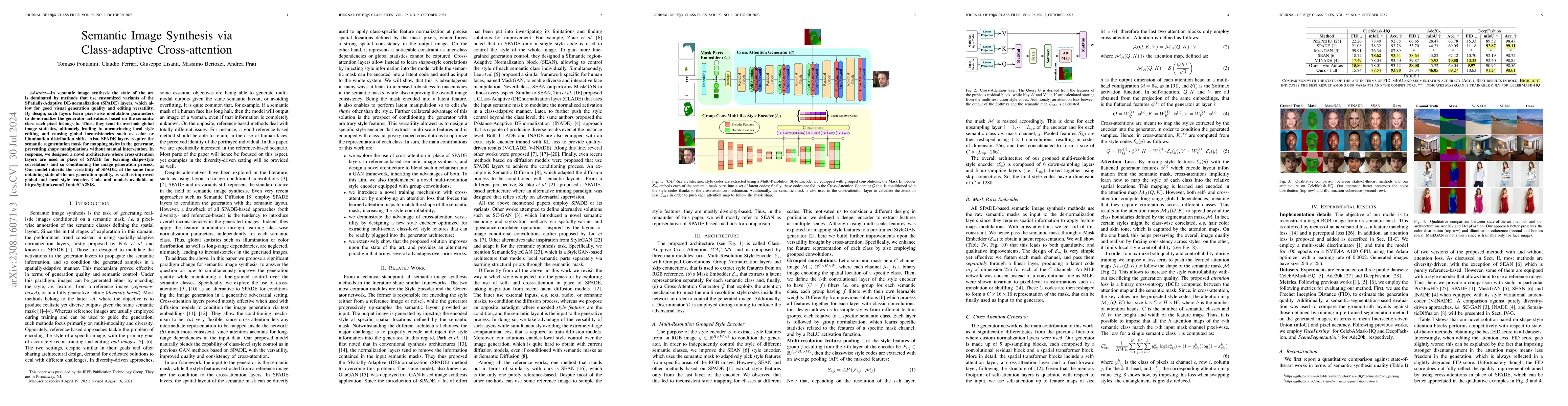 Thumbnail for Semantic Image Synthesis via Class-Adaptive Cross-Attention