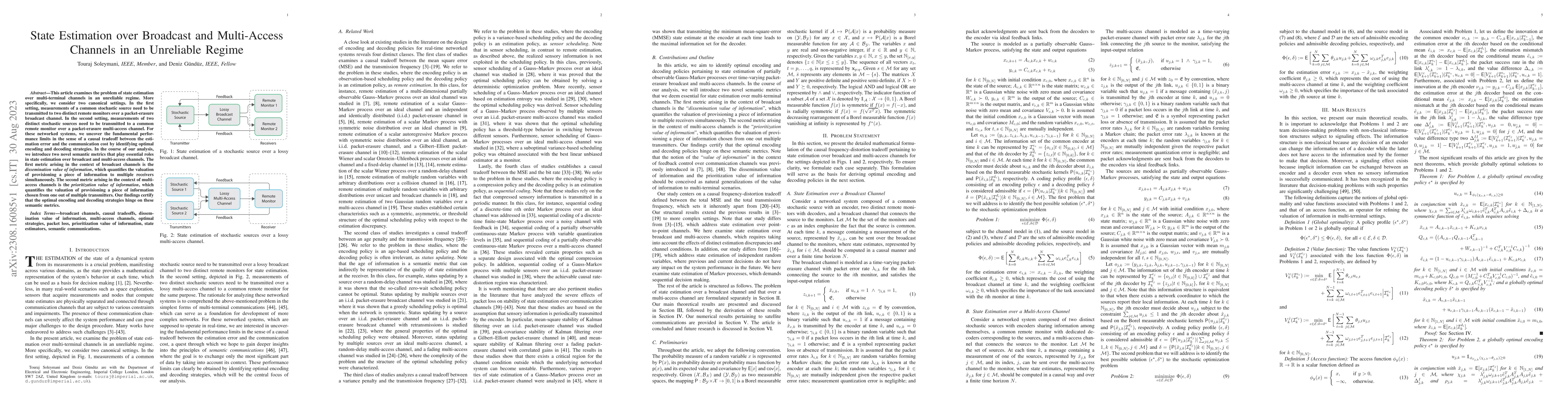 Thumbnail for State Estimation over Broadcast and Multi-Access Channels in an
  Unreliable Regime