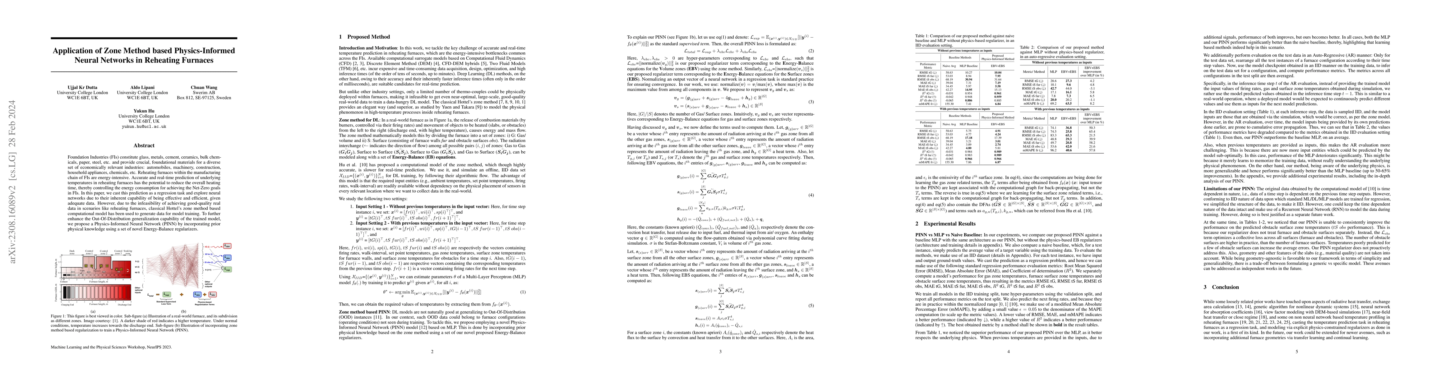 Thumbnail for Application of Zone Method based Physics-Informed Neural Networks in
  Reheating Furnaces