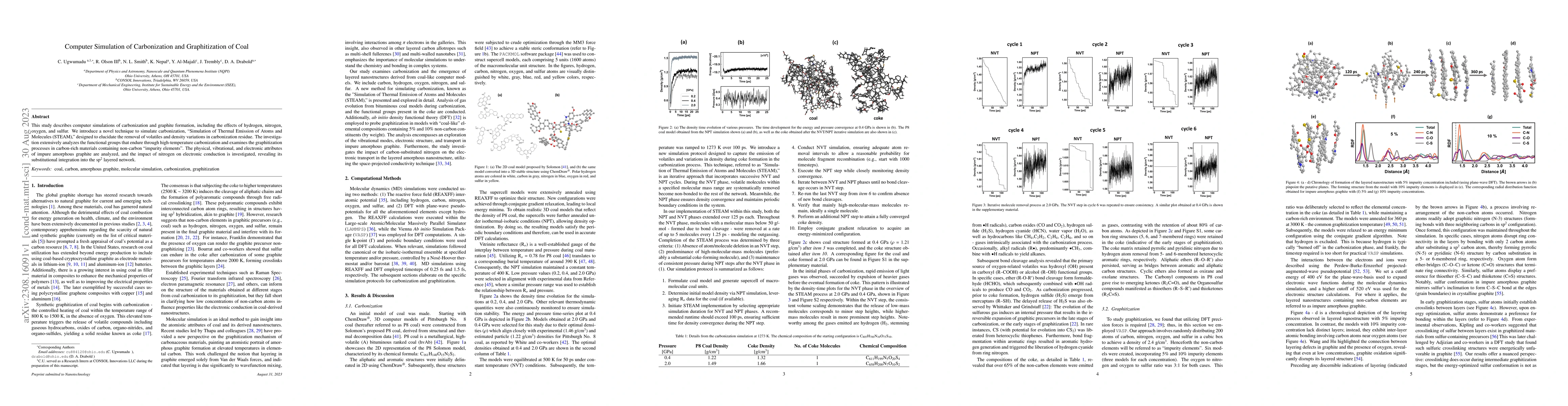Thumbnail for Computer Simulation of Carbonization and Graphitization of Coal