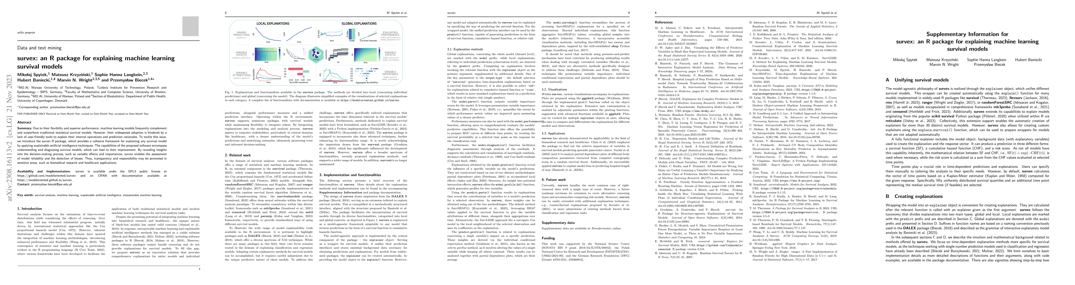 Thumbnail for survex: an R package for explaining machine learning survival models