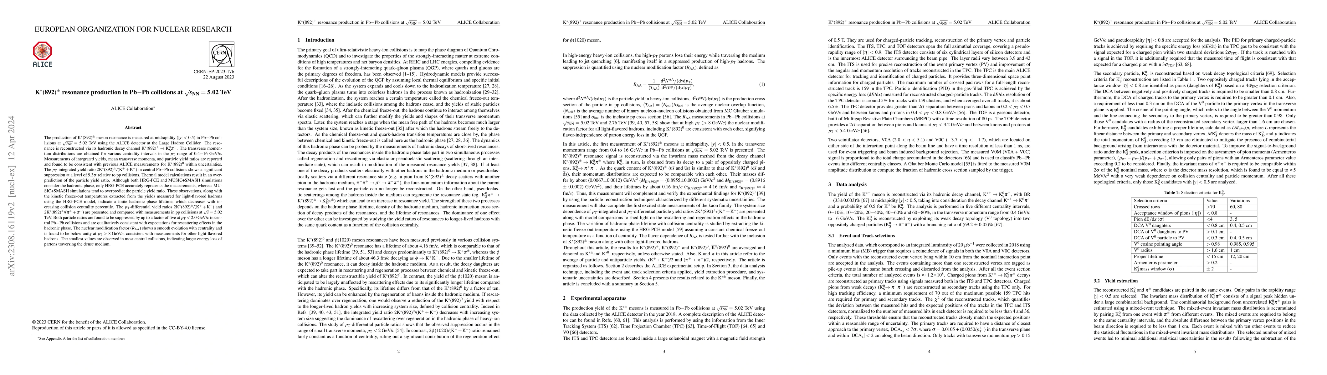 Thumbnail for K$^{*}$(892)$^{\pm}$ resonance production in Pb$-$Pb collisions at
  $\sqrt{s_{\rm NN}}$ = 5.02 TeV