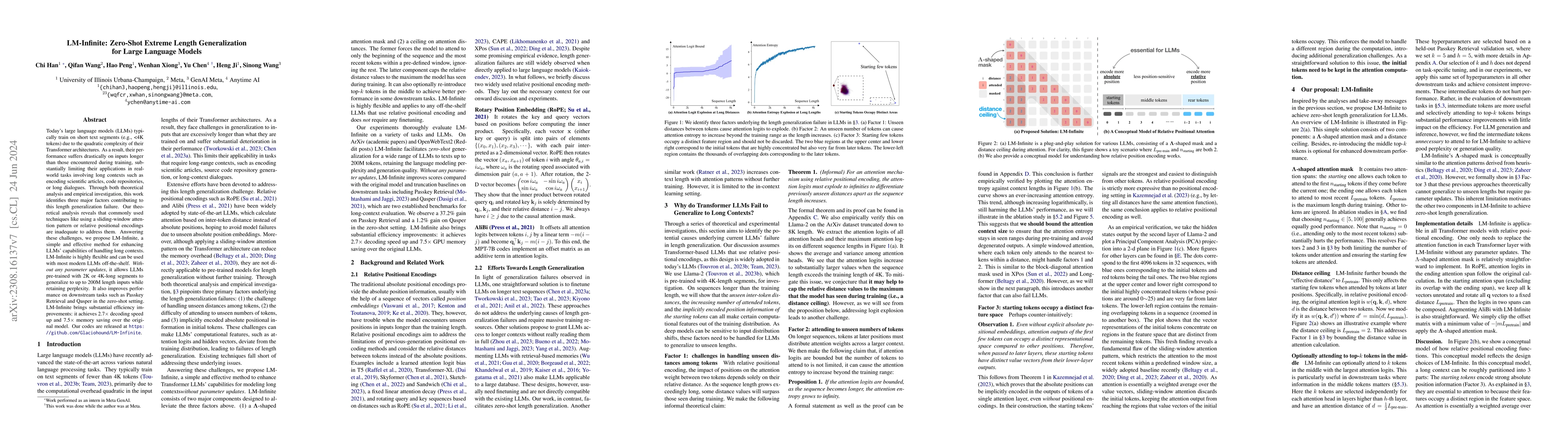 Thumbnail for LM-Infinite: Zero-Shot Extreme Length Generalization for Large Language
  Models