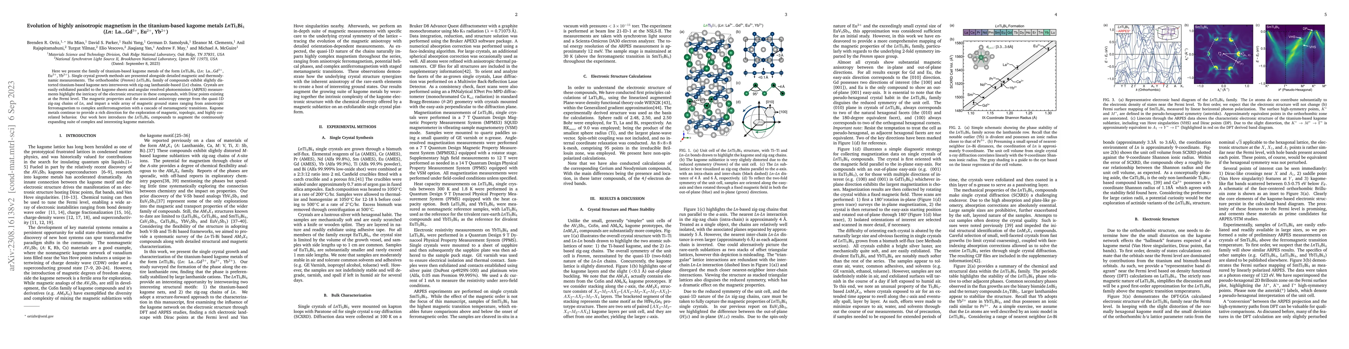 Thumbnail for Evolution of highly anisotropic magnetism in the titanium-based kagome
  metals LnTi$_3$Bi$_4$ (Ln: La...Gd$^{3+}$, Eu$^{2+}$, Yb$^{2+}$)