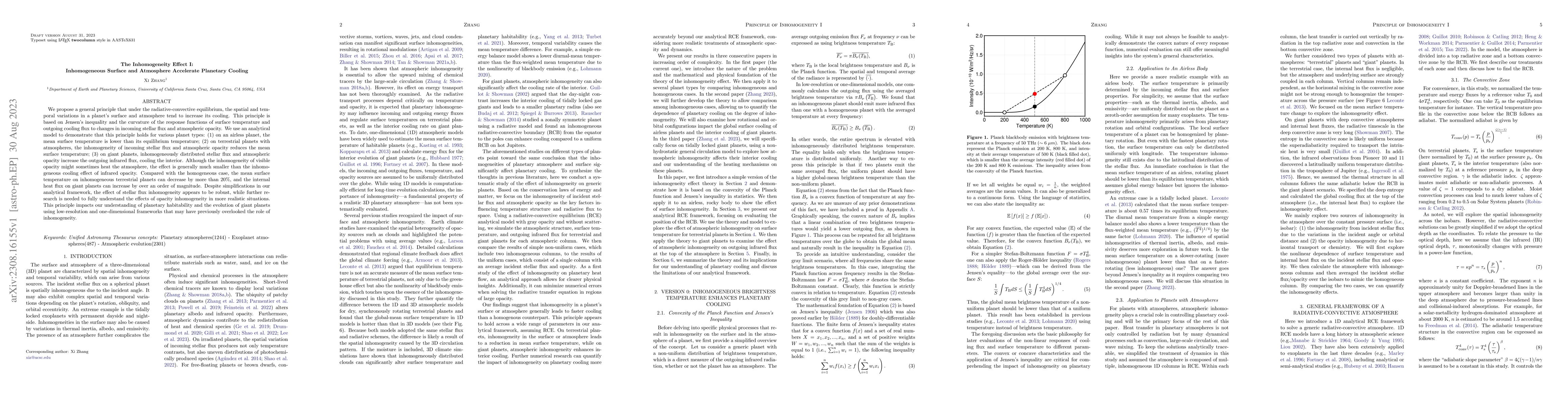 Thumbnail for The Inhomogeneity Effect I: Inhomogeneous Surface and Atmosphere
  Accelerate Planetary Cooling