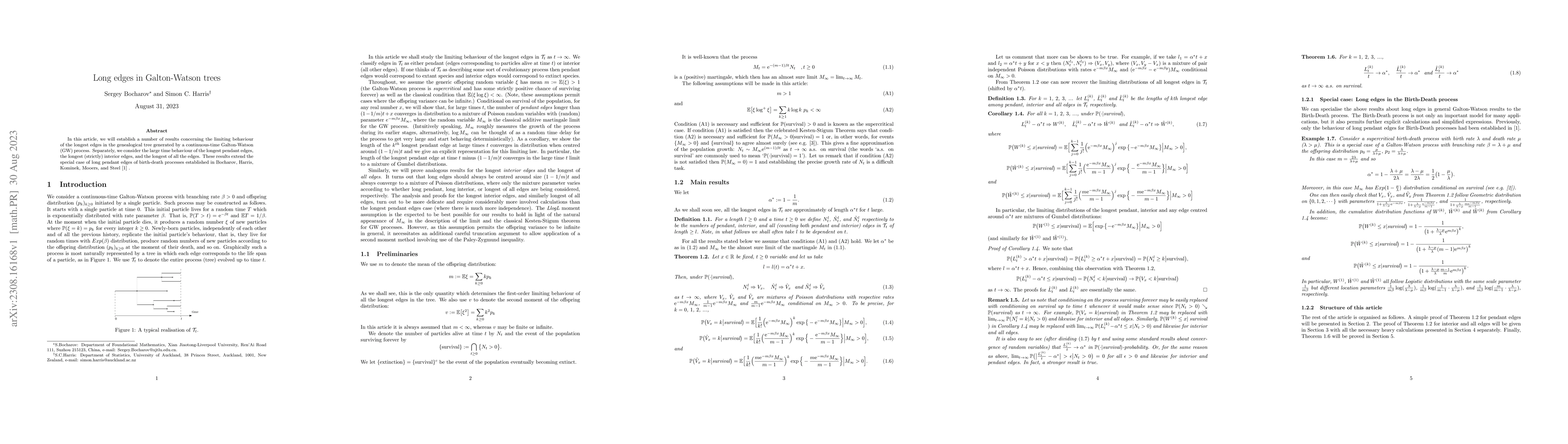 Thumbnail for Long edges in Galton-Watson trees