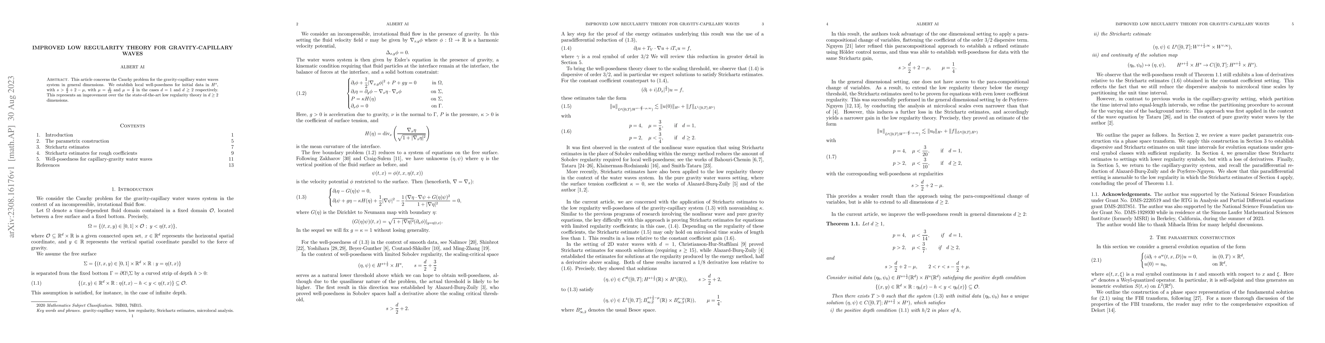 Thumbnail for Improved low regularity theory for gravity-capillary waves
