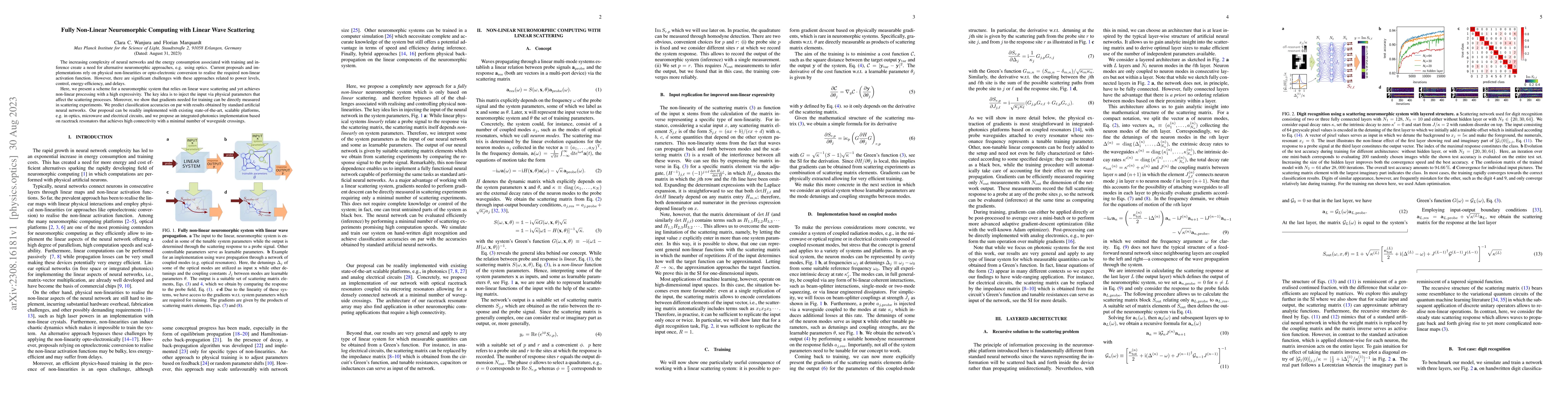 Thumbnail for Fully Non-Linear Neuromorphic Computing with Linear Wave Scattering