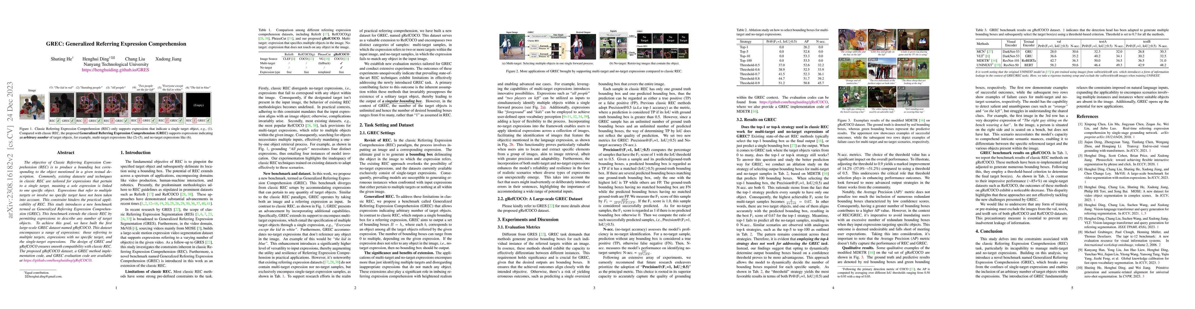 Thumbnail for GREC: Generalized Referring Expression Comprehension