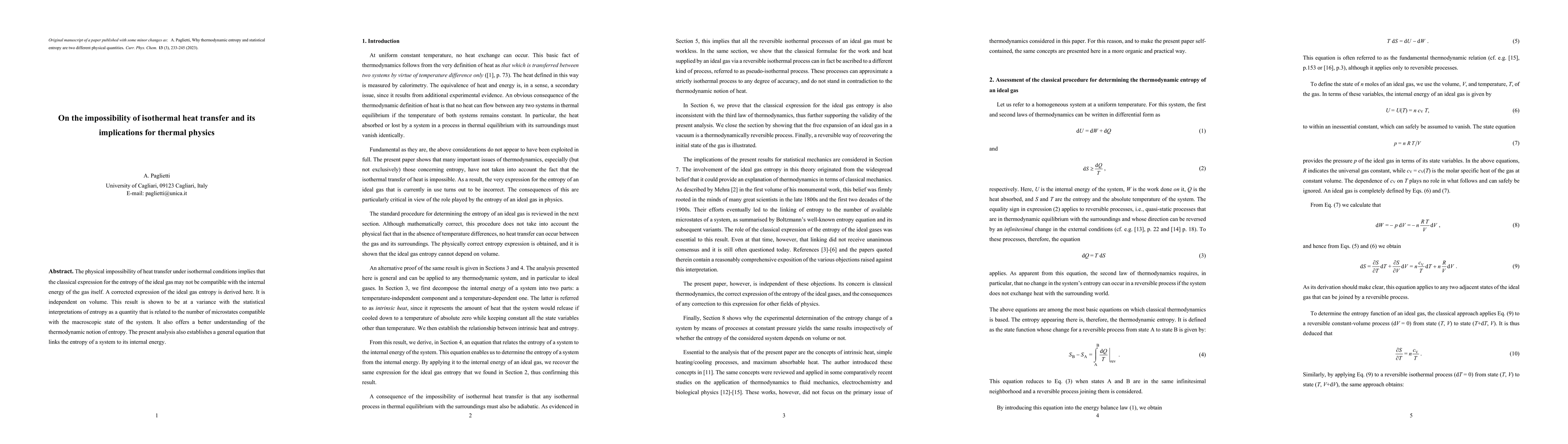 Thumbnail for On the impossibility of isothermal heat transfer and its implications
  for thermal physics