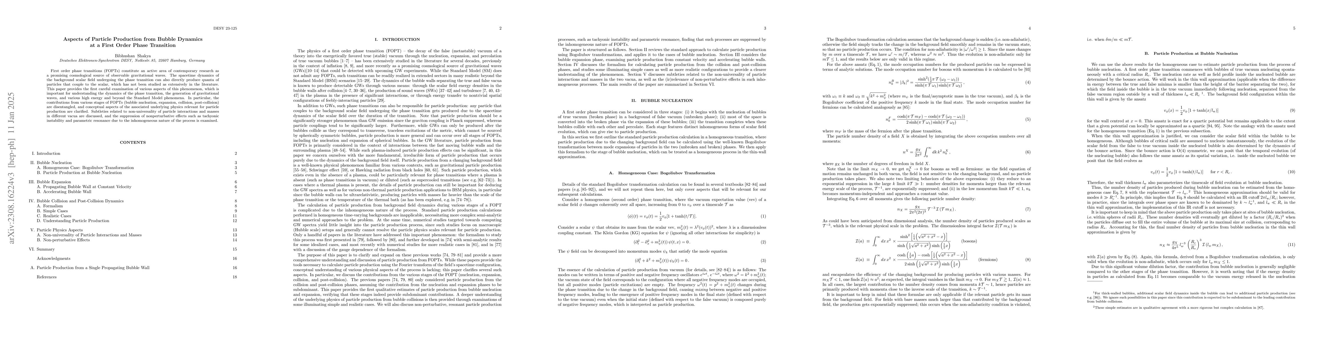 Thumbnail for Aspects of Particle Production from Bubble Dynamics at a First Order
  Phase Transition