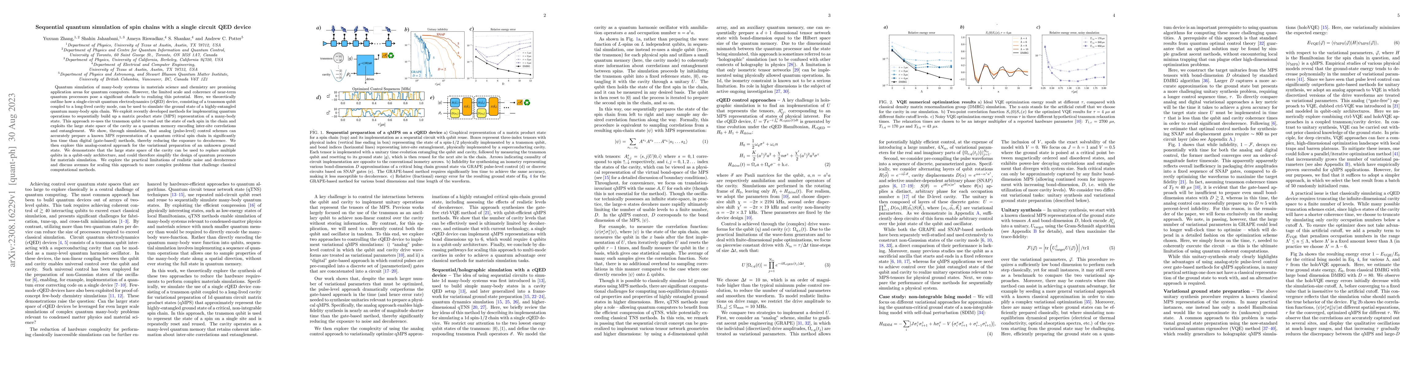 Thumbnail for Sequential quantum simulation of spin chains with a single circuit QED
  device