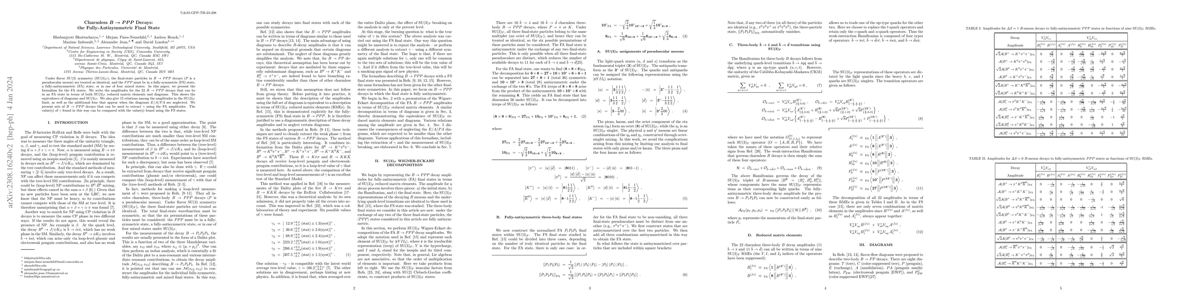 Thumbnail for Charmless $B\to PPP$ Decays: the Fully-Antisymmetric Final State