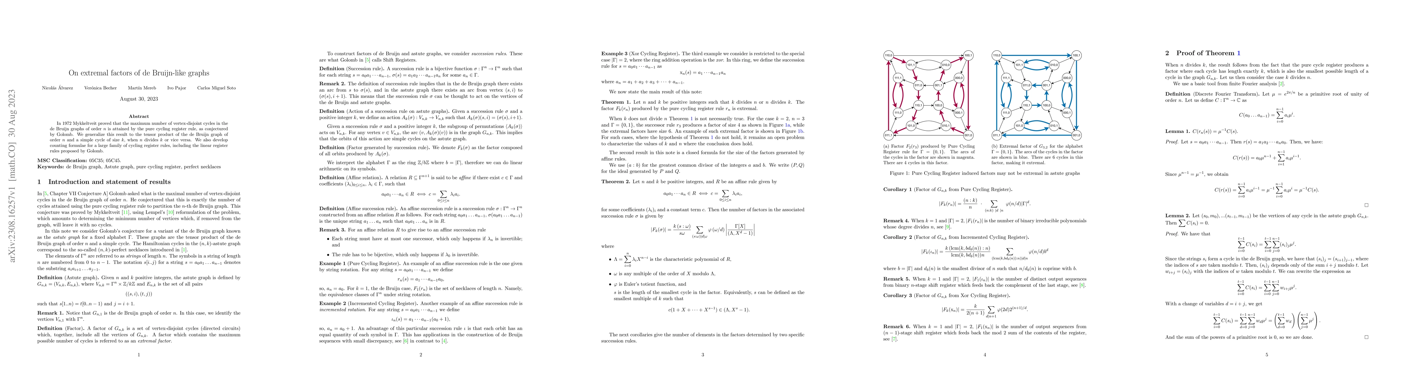 Thumbnail for On extremal factors of de Bruijn-like graphs