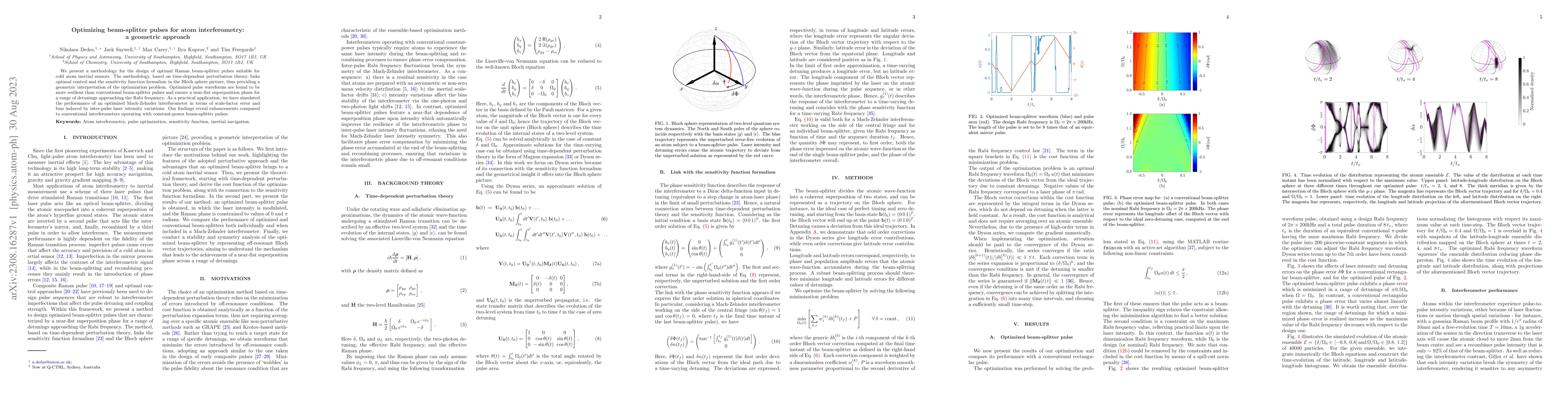 Thumbnail for Optimizing beam-splitter pulses for atom interferometry: a geometric
  approach