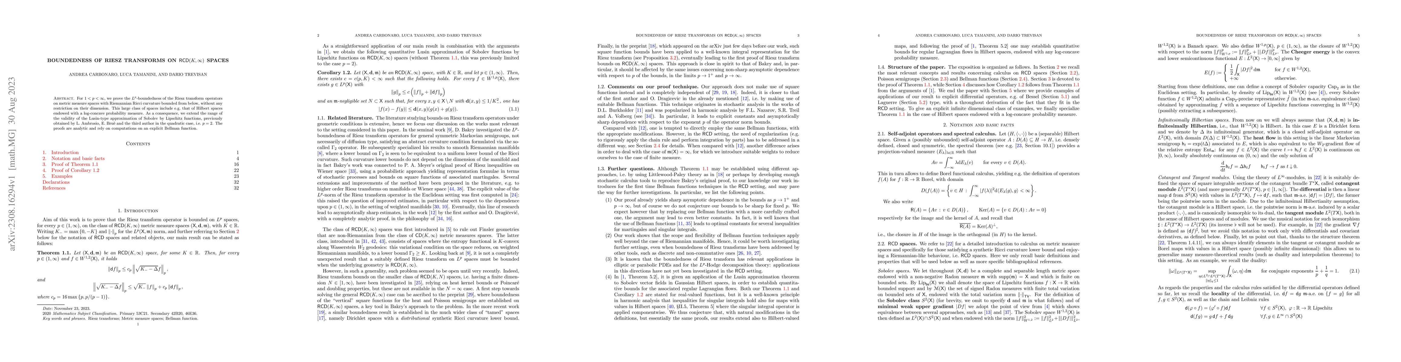 Thumbnail for Boundedness of Riesz transforms on $\RCD(K, \infty)$ spaces