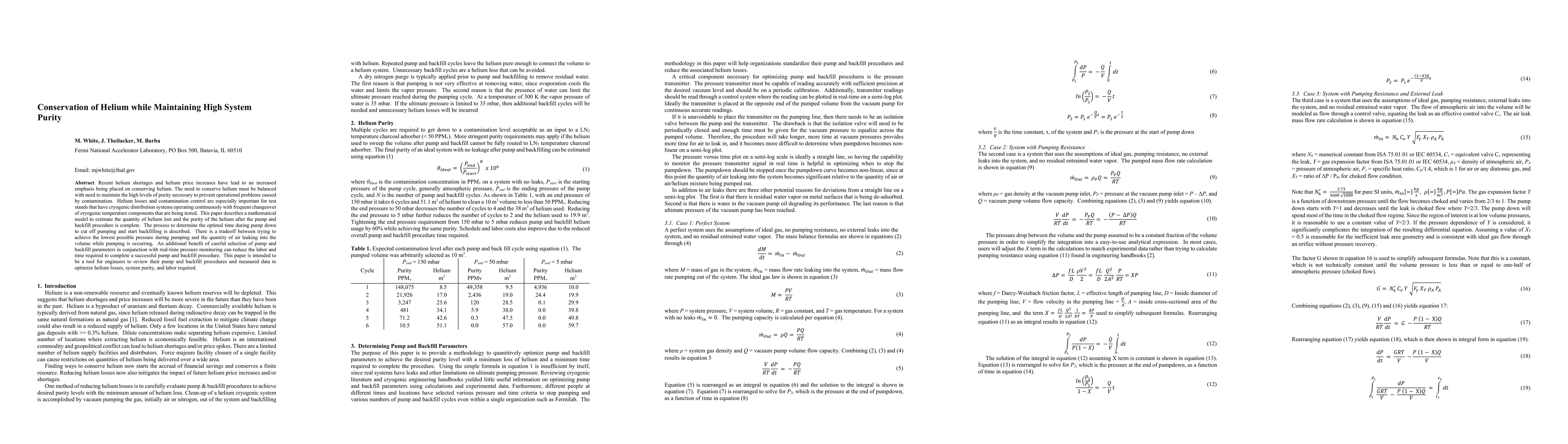Thumbnail for Conservation of Helium while Maintaining High System Purity