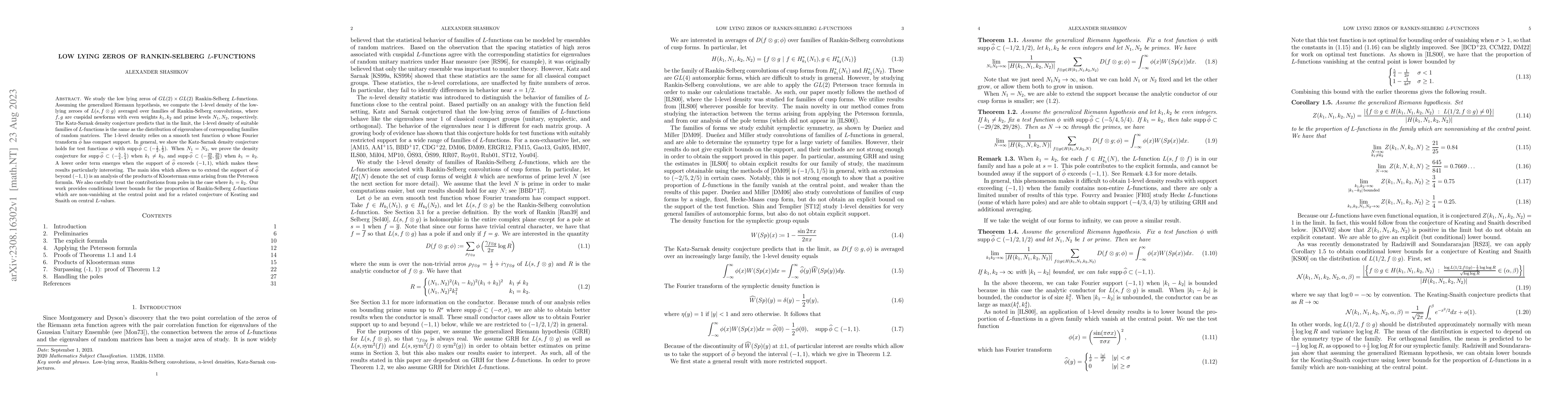 Thumbnail for Low lying zeros of Rankin-Selberg $L$-functions