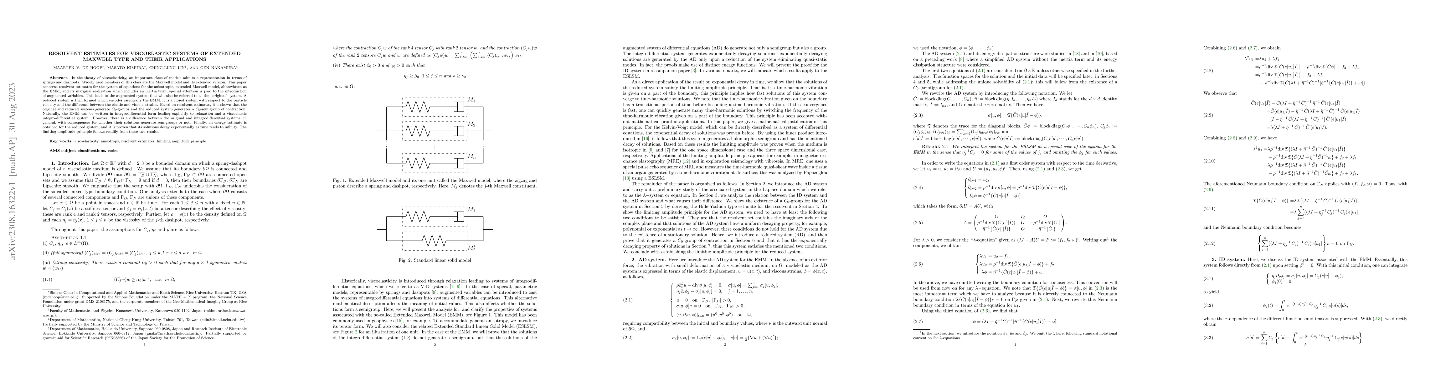 Thumbnail for Resolvent Estimates for Viscoelastic Systems of Extended Maxwell Type
  and their Applications