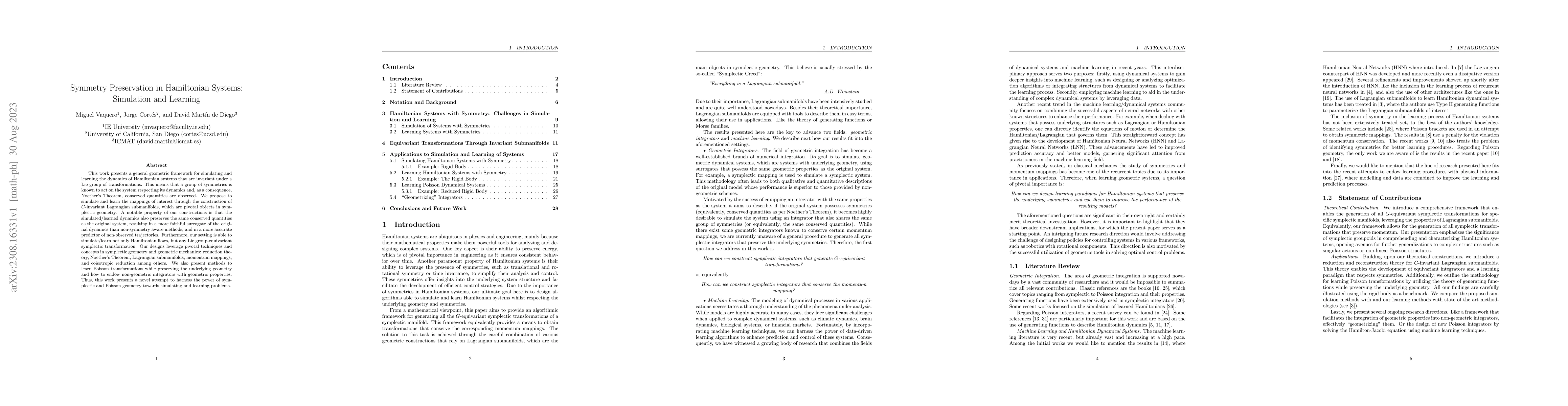Thumbnail for Symmetry Preservation in Hamiltonian Systems: Simulation and Learning