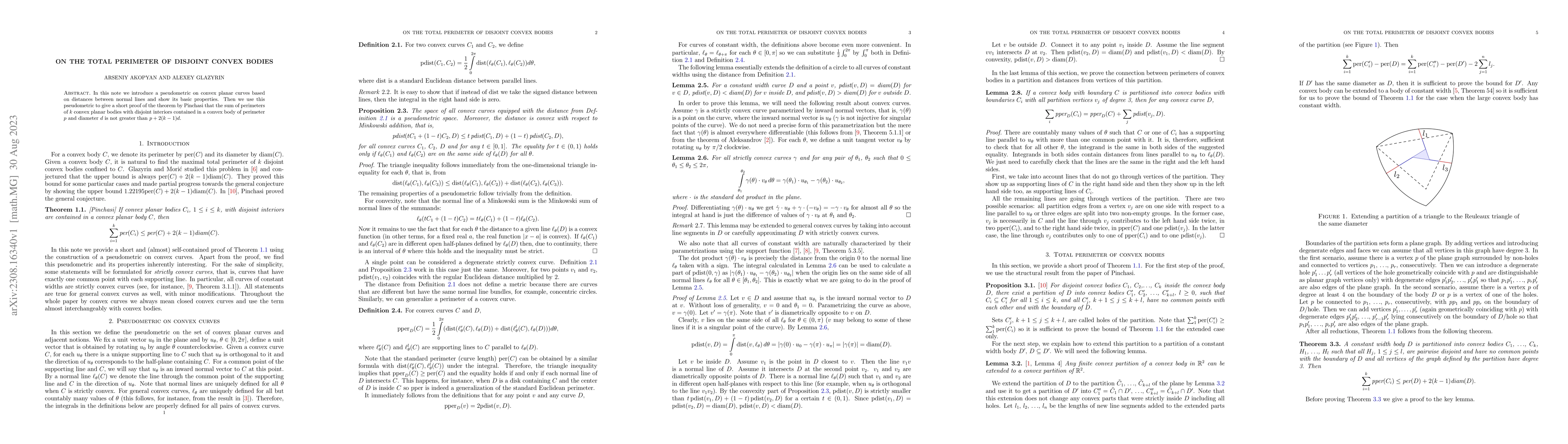 Thumbnail for On the total perimeter of disjoint convex bodies