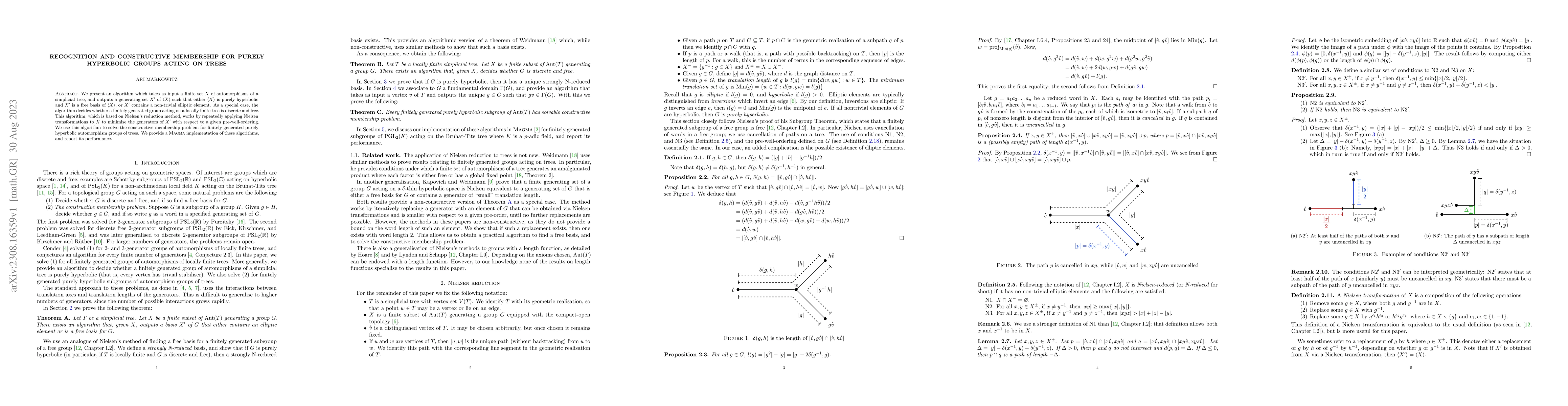 Thumbnail for Recognition and constructive membership for purely hyperbolic groups
  acting on trees