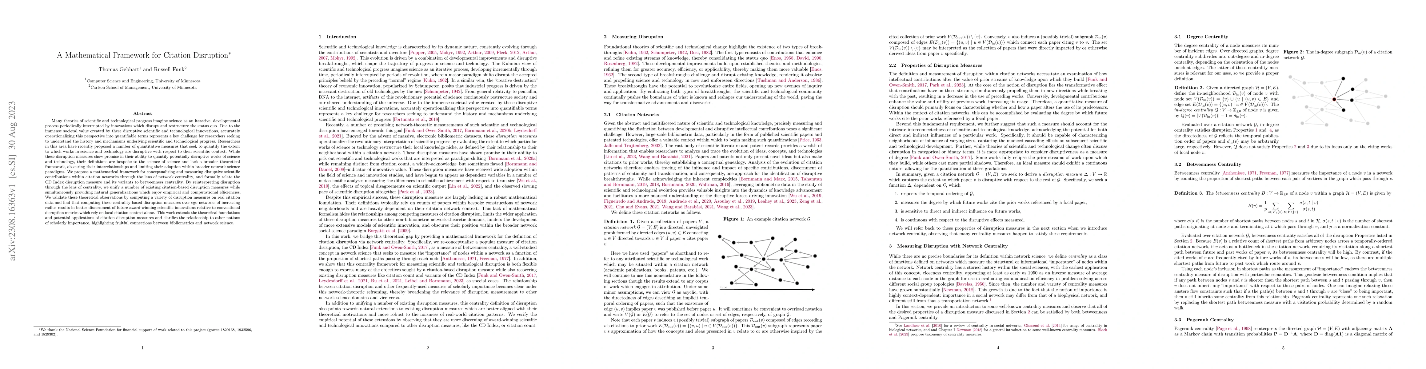 Thumbnail for A Mathematical Framework for Citation Disruption
