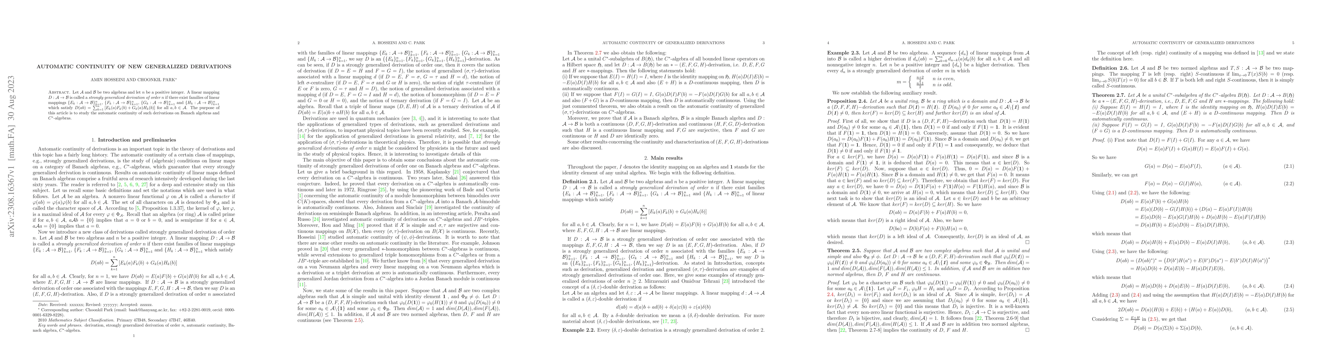 Thumbnail for Automatic continuity of new generalized derivations