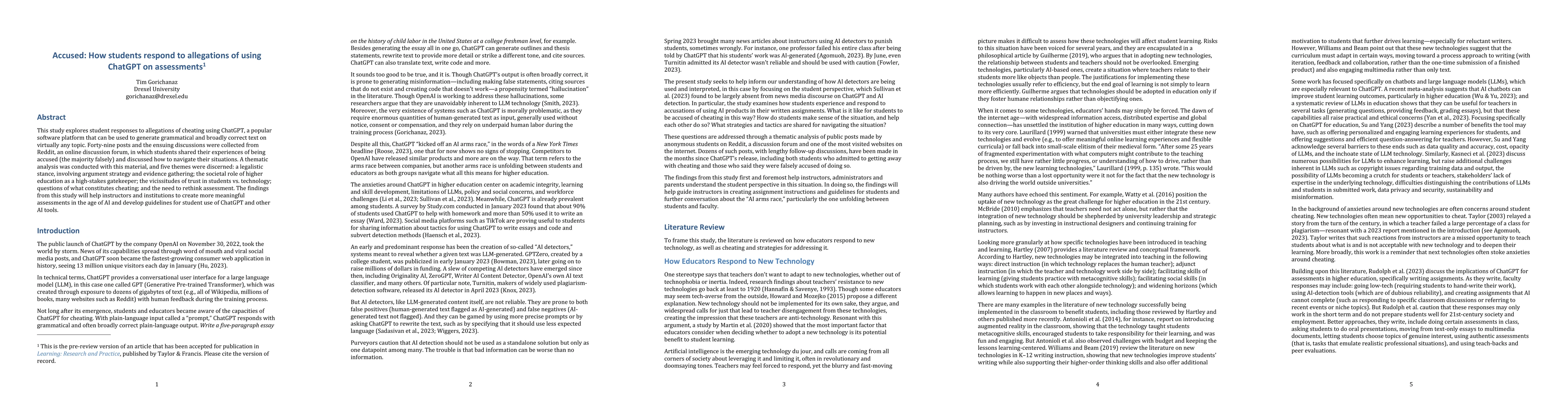 Thumbnail for Accused: How students respond to allegations of using ChatGPT on
  assessments
