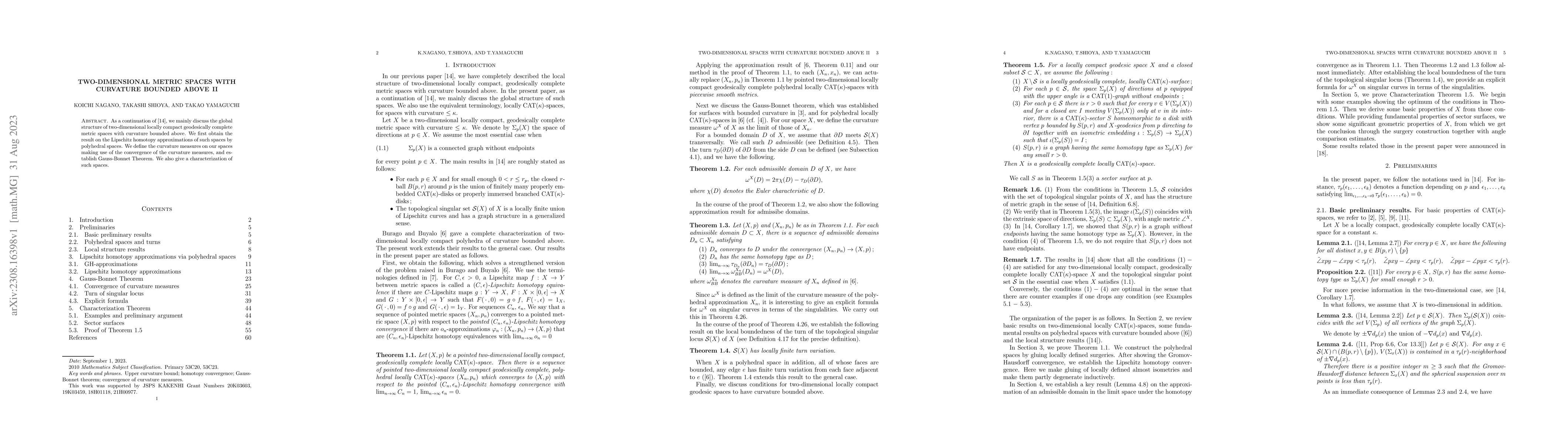 Thumbnail for Two-dimensional metric spaces with curvature bounded above II