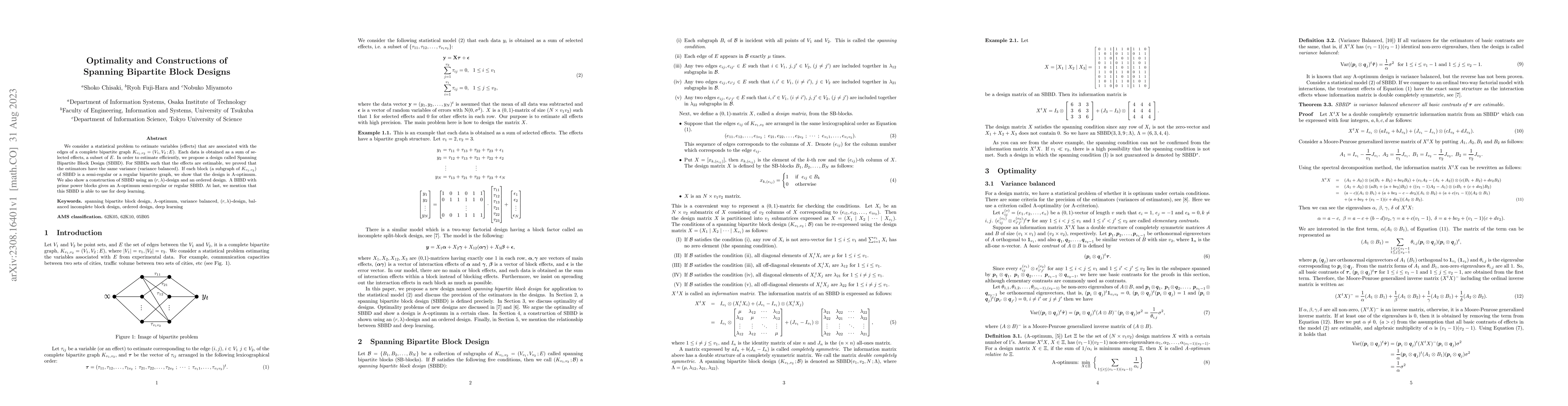 Thumbnail for Optimality and Constructions of Spanning Bipartite Block Designs