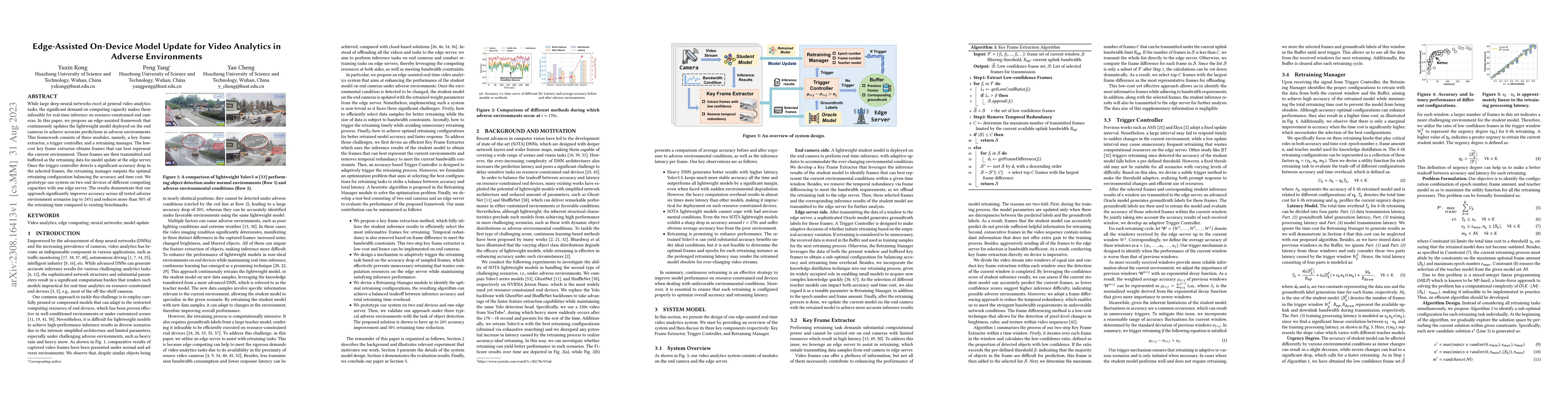 Thumbnail for Edge-Assisted On-Device Model Update for Video Analytics in Adverse
  Environments